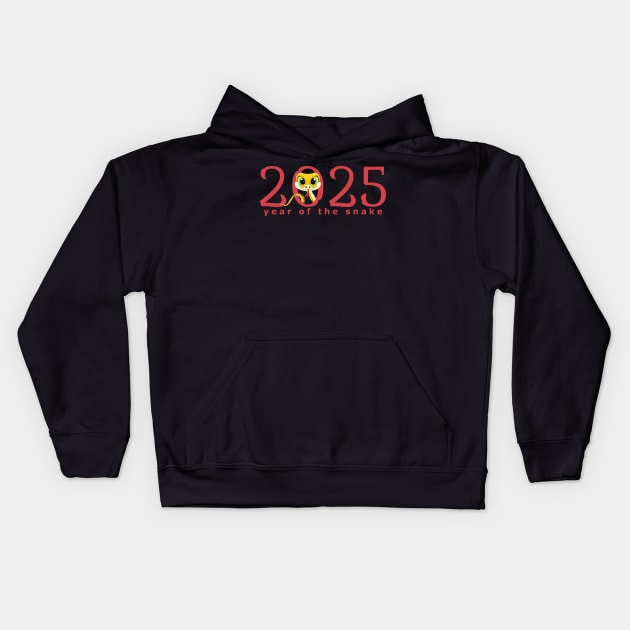 Cartoon 2025 Chinese New Year of Snake Kids Hoodie by HolidayBug